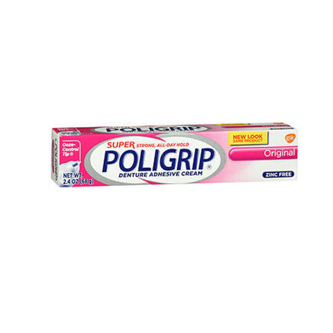 Abreva, Super Poligrip Denture Adhesive Cream, Original 2.4 oz Super Poligrip