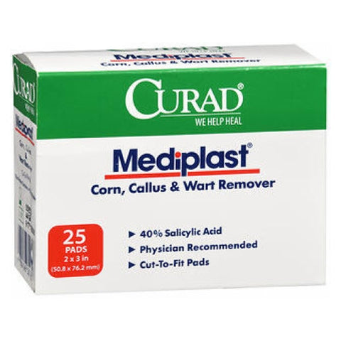 Curad, Mediplast Corn Callus And Wart Remover Pads, 25 Count Curad