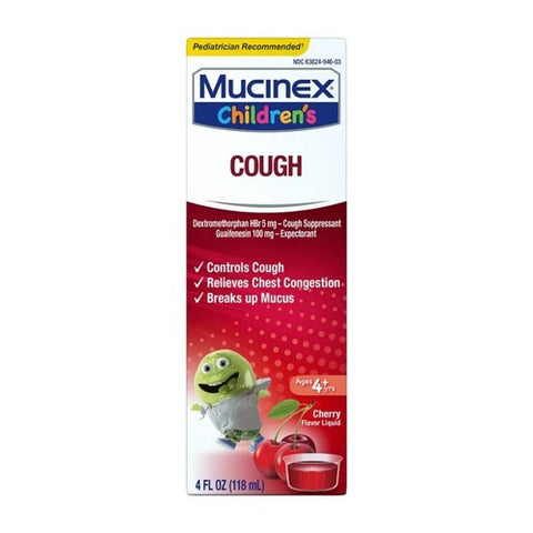Mucinex, Children'S Cough Liquid Cherry, 4 Oz