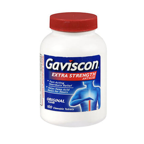 Gaviscon, Antacid Chewable Tablets Extra Strength Original Flavor, 100 Count Gaviscon