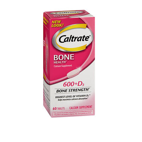 Caltrate, 600 Plus D3 Calcium and Vitamin D Bone Health Supplements, 60 tabs Caltrate