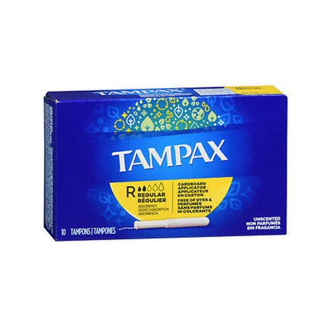 Tampax, Tampons Regular Absorbency Unscented, 10 Count Tampax