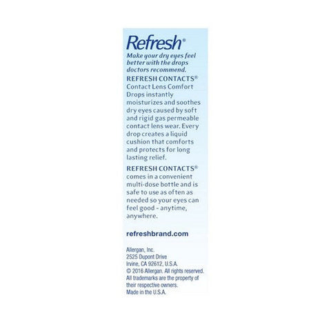Refresh, Contacts Lubricant Eye Drops, 0.4 Oz Refresh