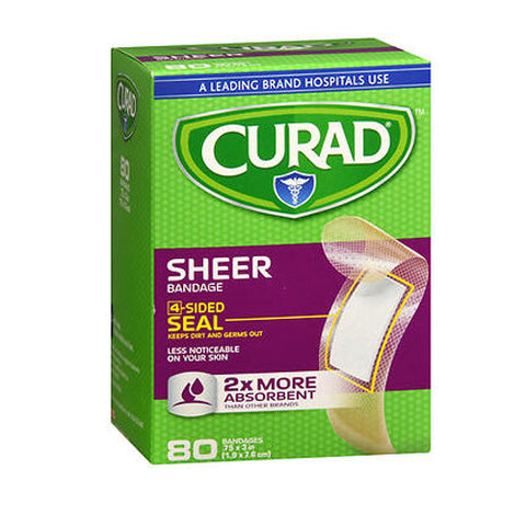 Curad, Sheer Bandages 0.75 X 3 Inches, 80 Count Curad