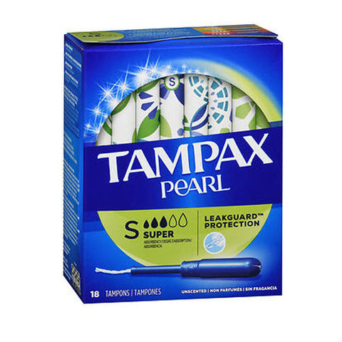 Tampax, Pearl Tampons Super Absorbency Unscented, 18 Count Tampax